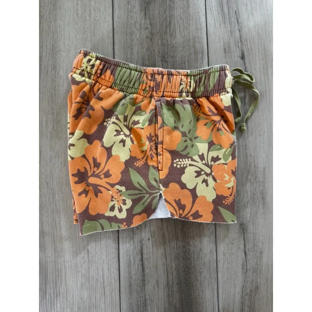 Wild Fable Tropical Hawaiian Dolphin Hem Sweat Shorts XS Beach Resort Lounge